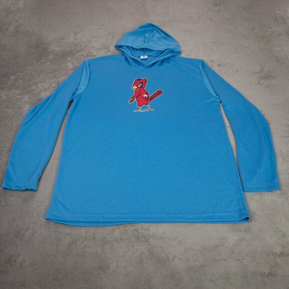MLB St. Louis Cardinals Jersey Hoodie Mens Extra Large Blue Red Lightweight - Picture 1 of 12